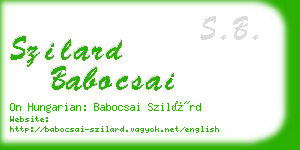 szilard babocsai business card